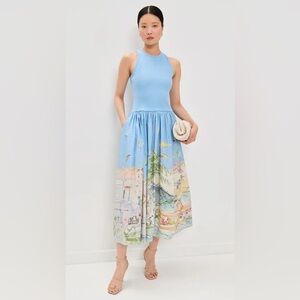 Alèmais Anouk Tank Midi Dress Sky Blue Size 4